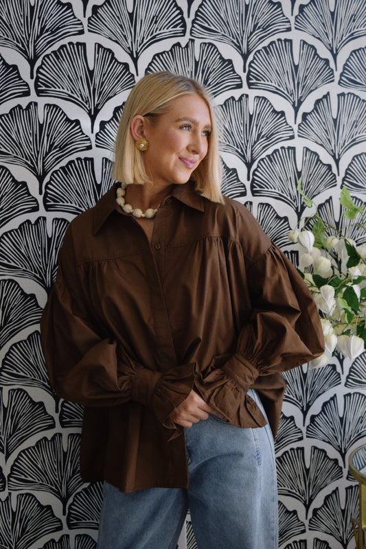 The Edit Blouse - Brown