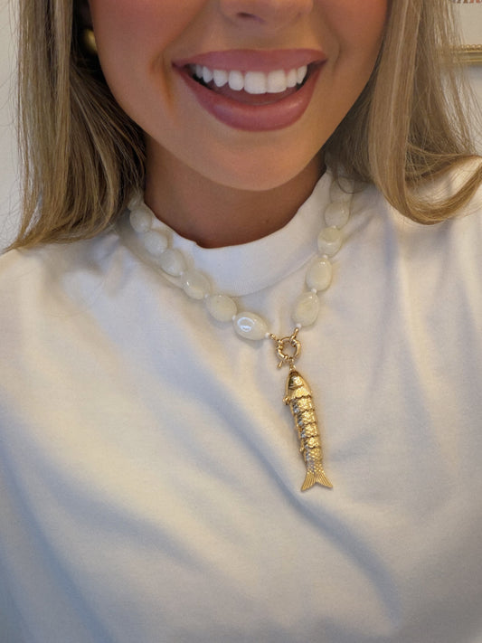 Lucky Catch Necklace - White