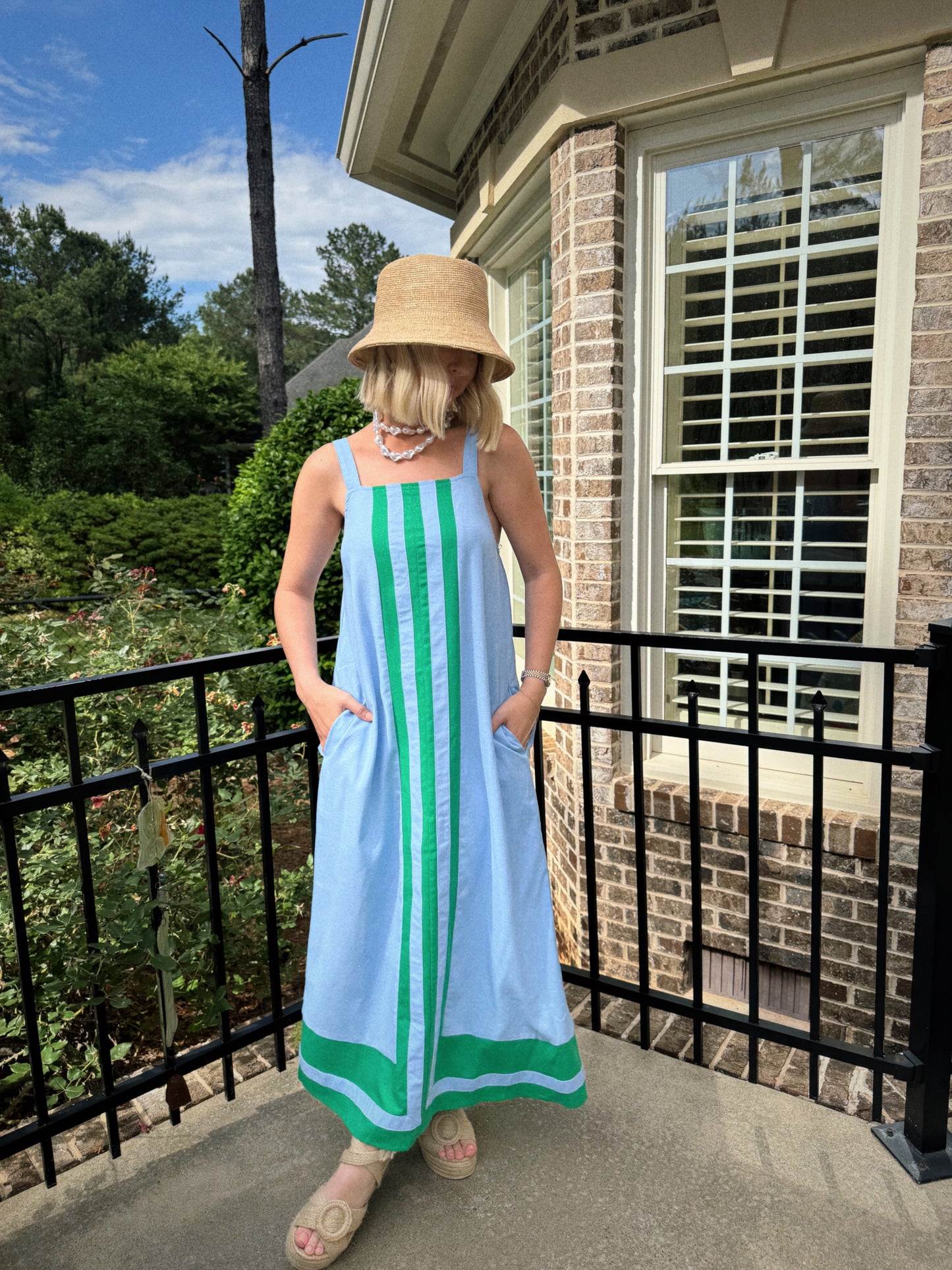 Stripe Shift Midi - Blue & Green