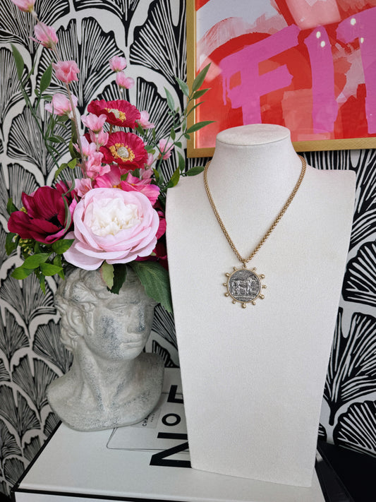 Secretariat Horse Necklace - Twotone