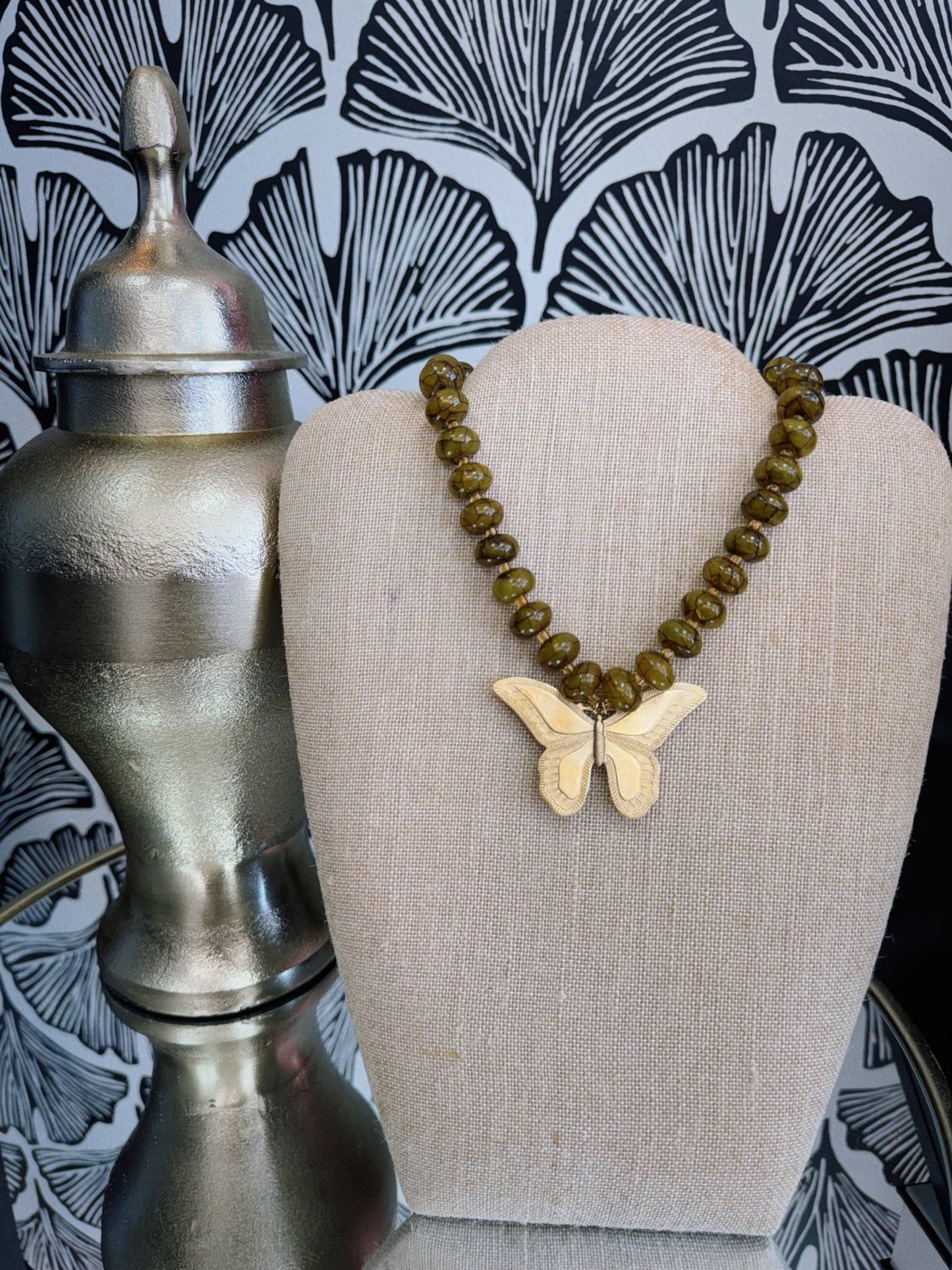 The Everyday Butterfly Necklace - Brown