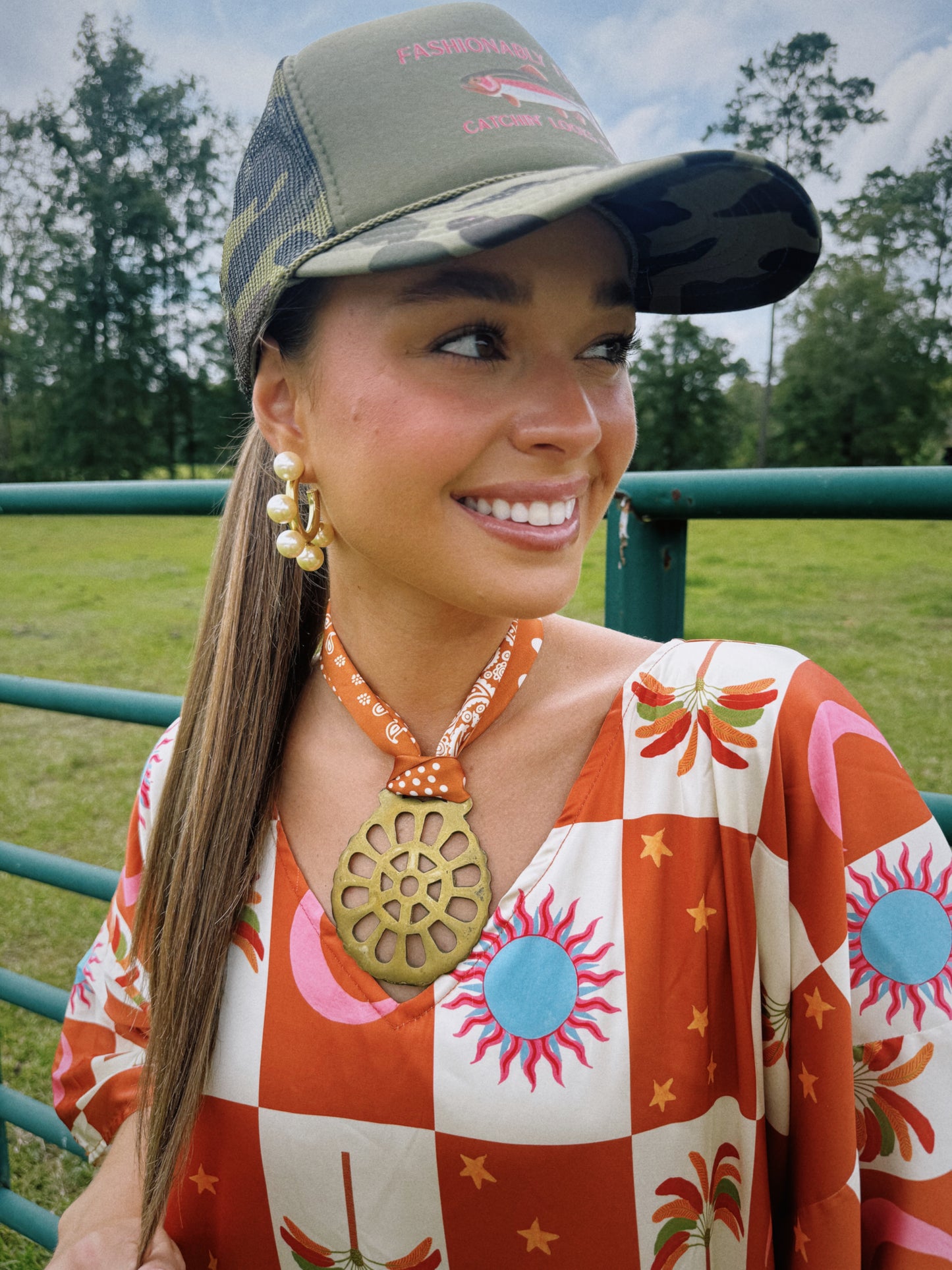 Midnight Rodeo Vintage Pendant Scarf Necklace
