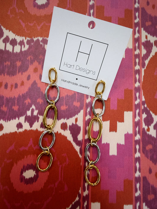 Two Tone Dangle Earrings