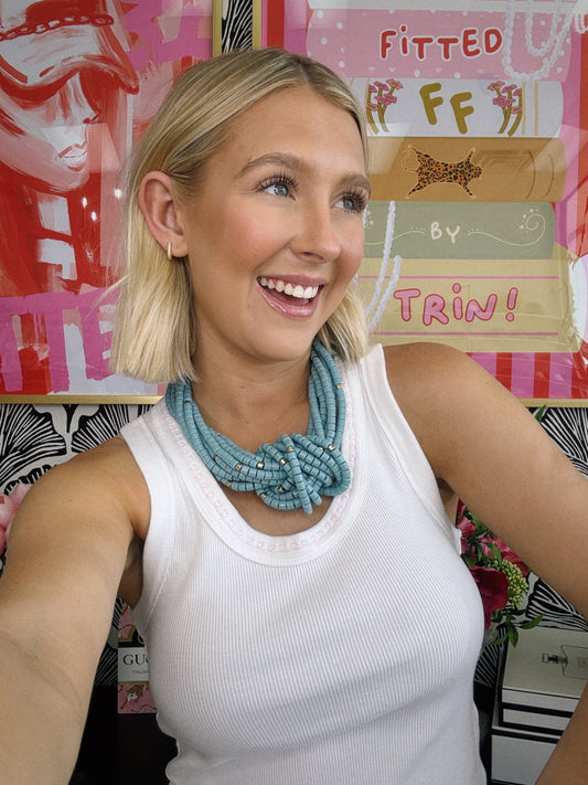 Twist & Tell Necklace - Blue