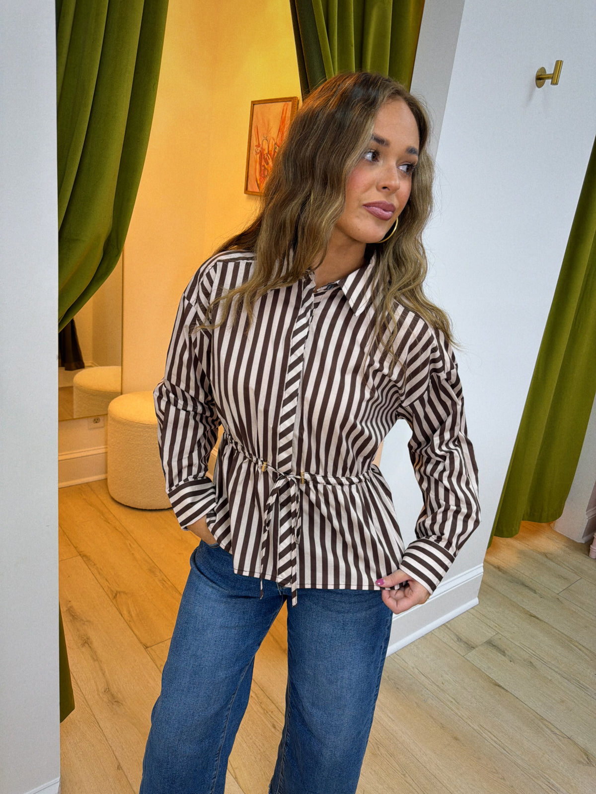 The Tatum Top - Brown/Cream