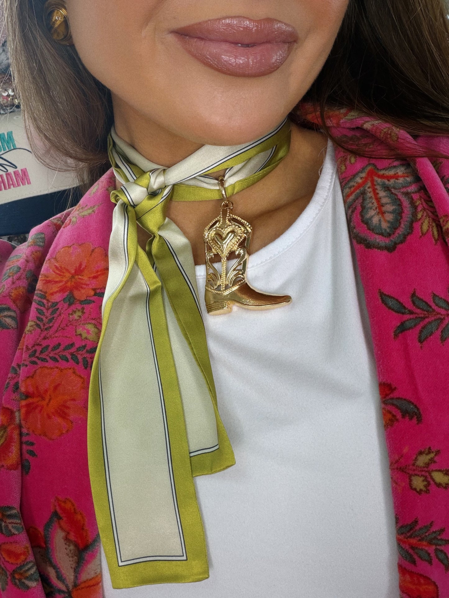 Boot Scarf Necklace