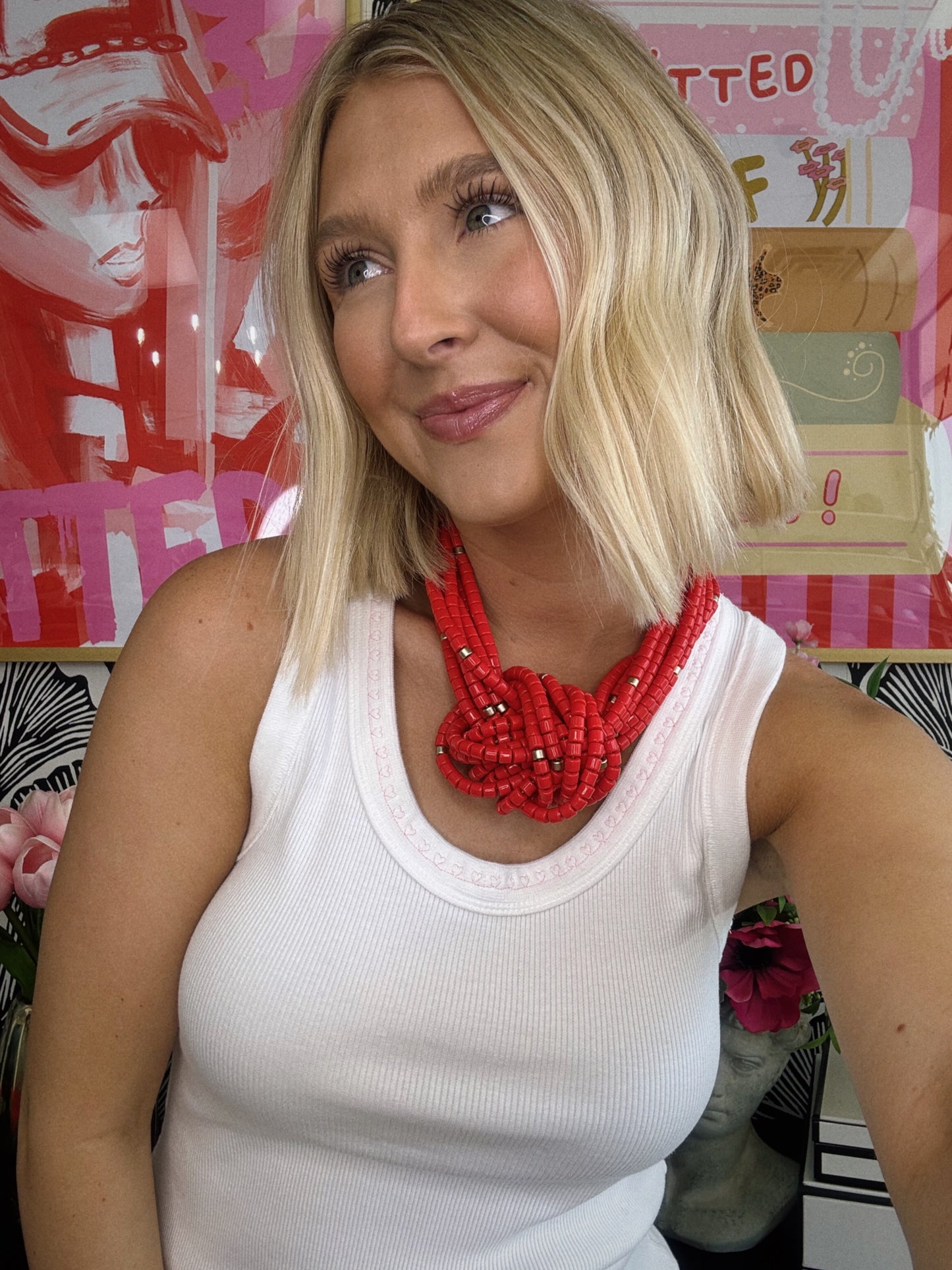 Twist & Tell Necklace - Red