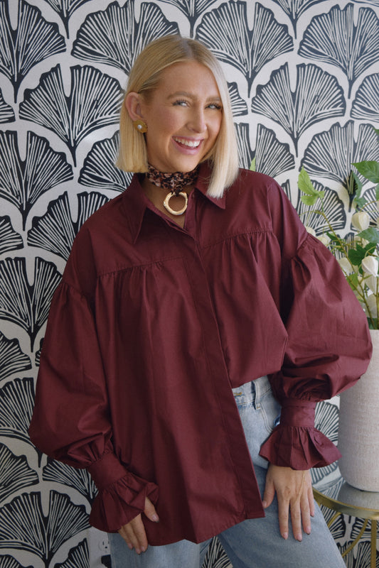 The Edit Blouse - Merlot