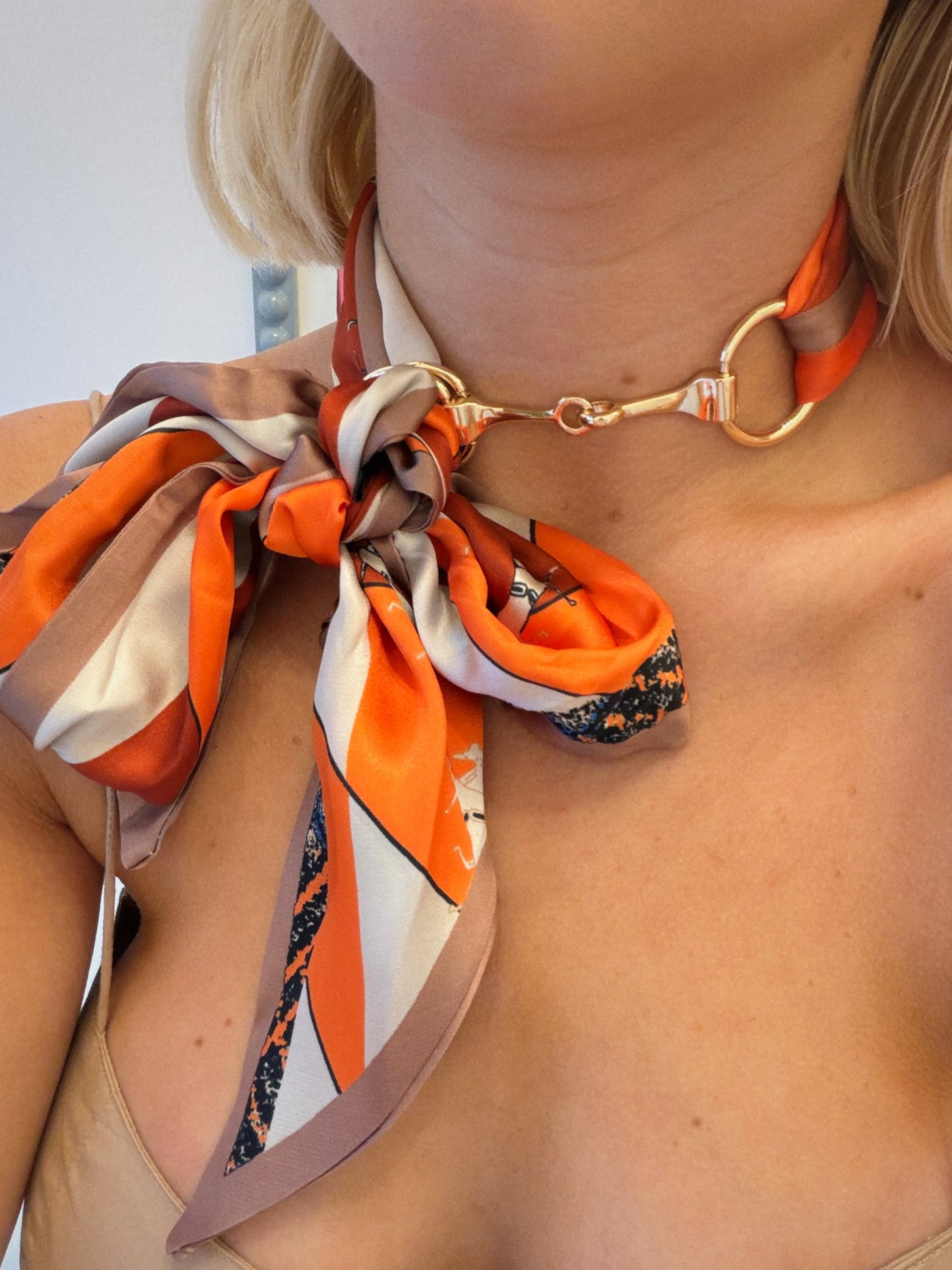 Horsebit Scarf Necklace