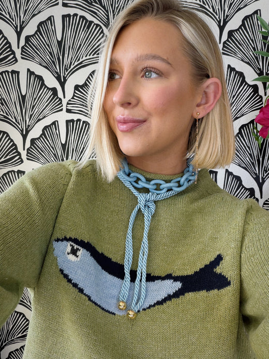 The Sailor Knot Statement Necklace - Blue