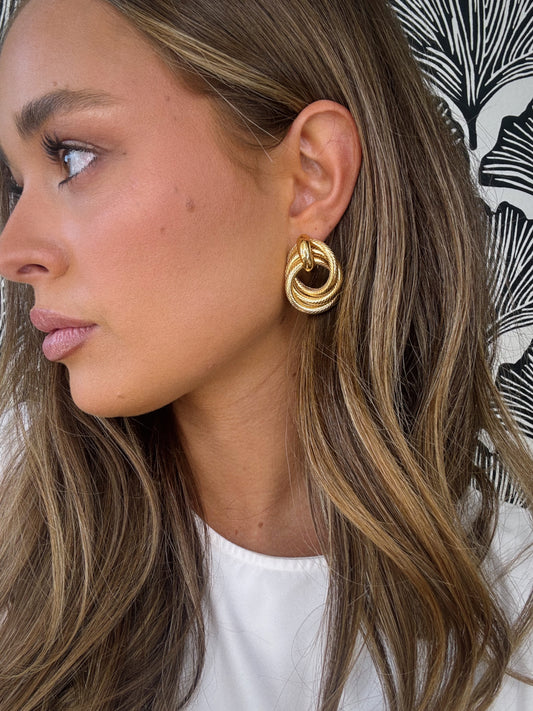 Triple Stacked Stud Earrings