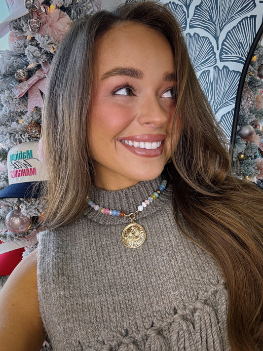 Colorful Beaded Butterfly Necklace