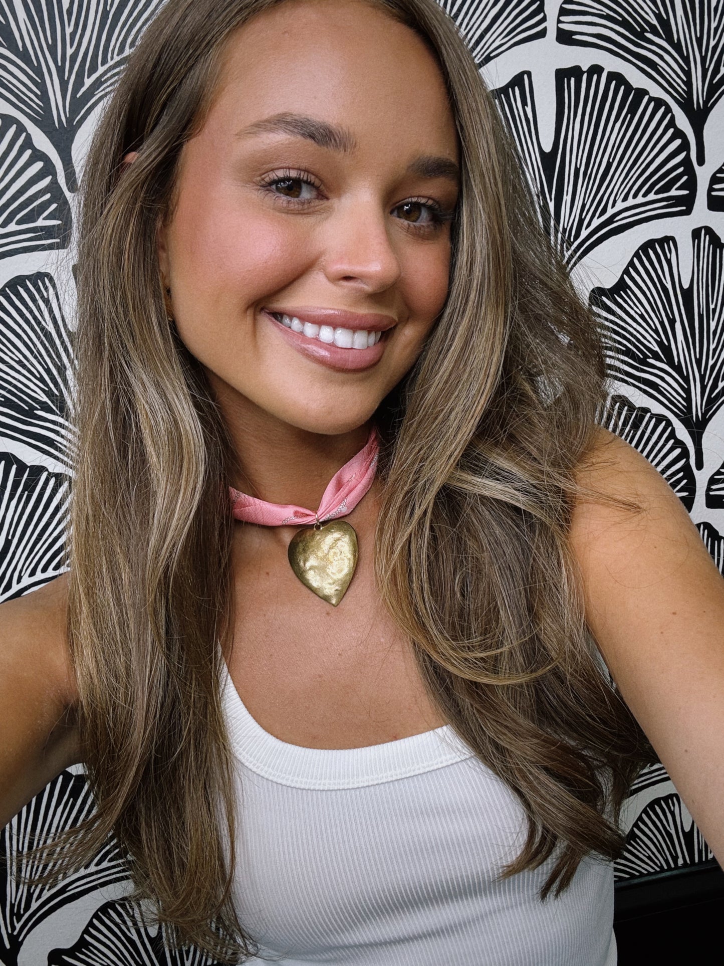 Vintage Heart Scarf Necklace