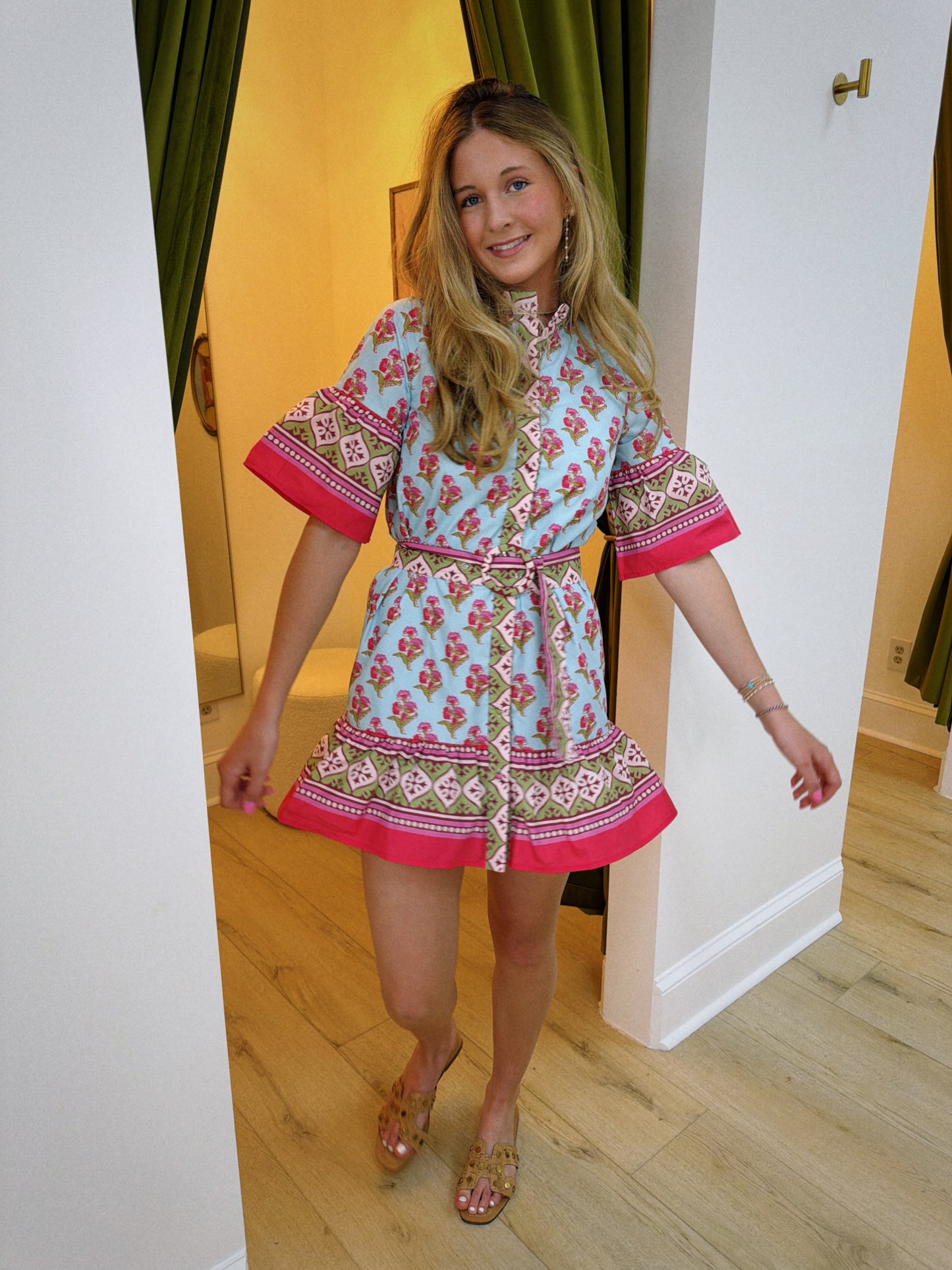 Petal Belt Mini Dress