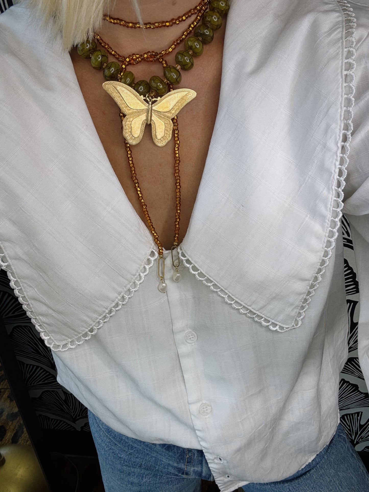The Everyday Butterfly Necklace - Brown