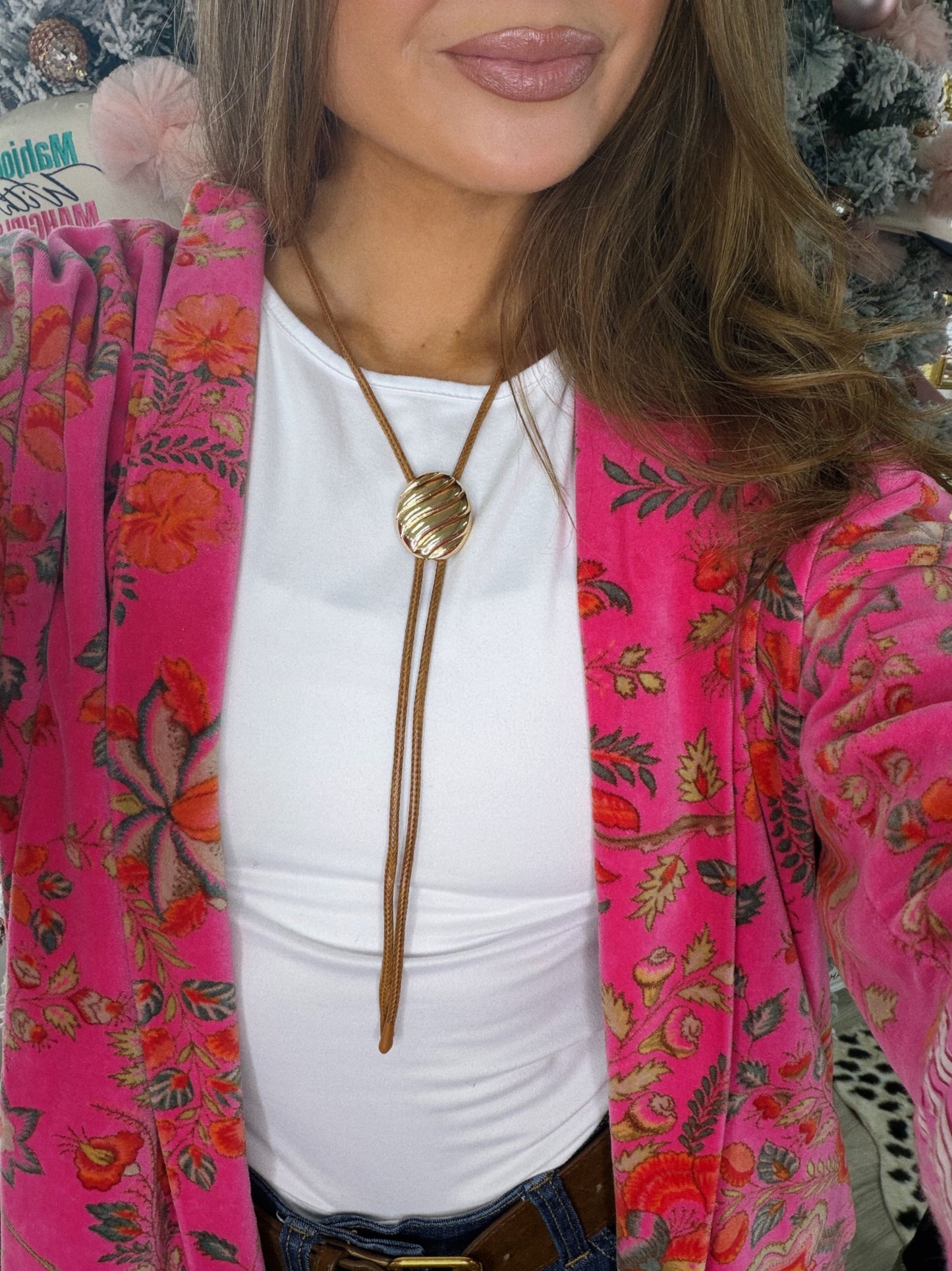 Circle Bow Tie Necklace