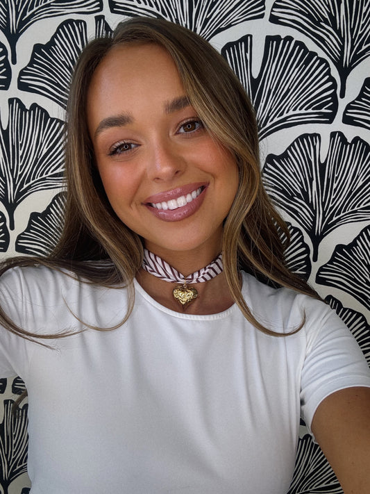 XO Stripe Scarf Necklace