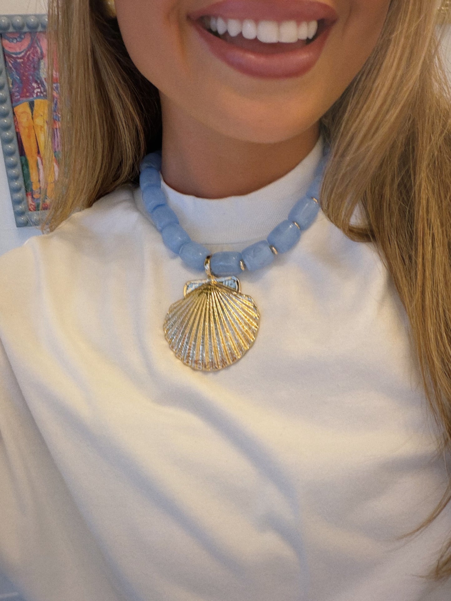 Shell Me Pretty Necklace - Blue