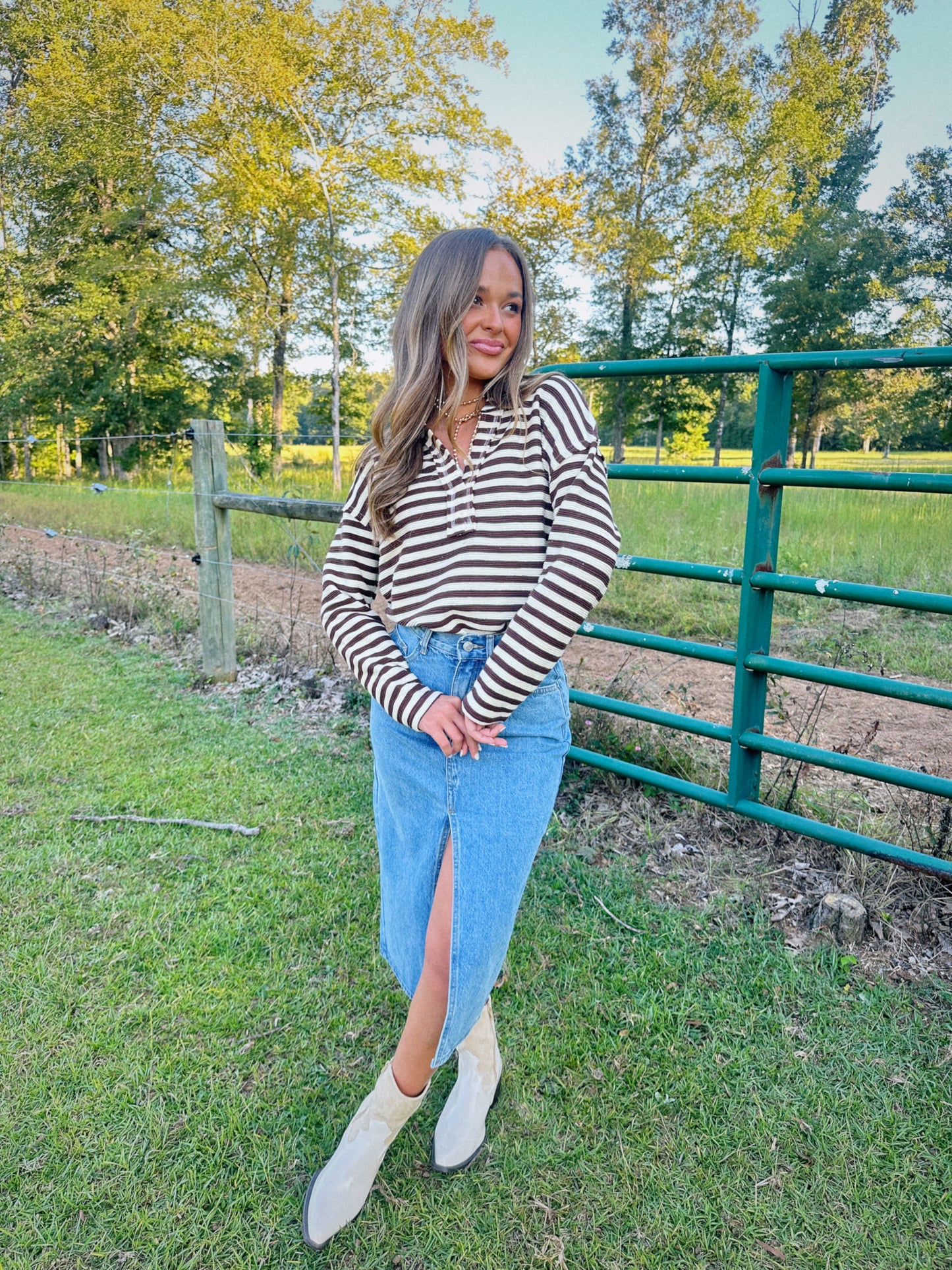 Saddle Stripe Top