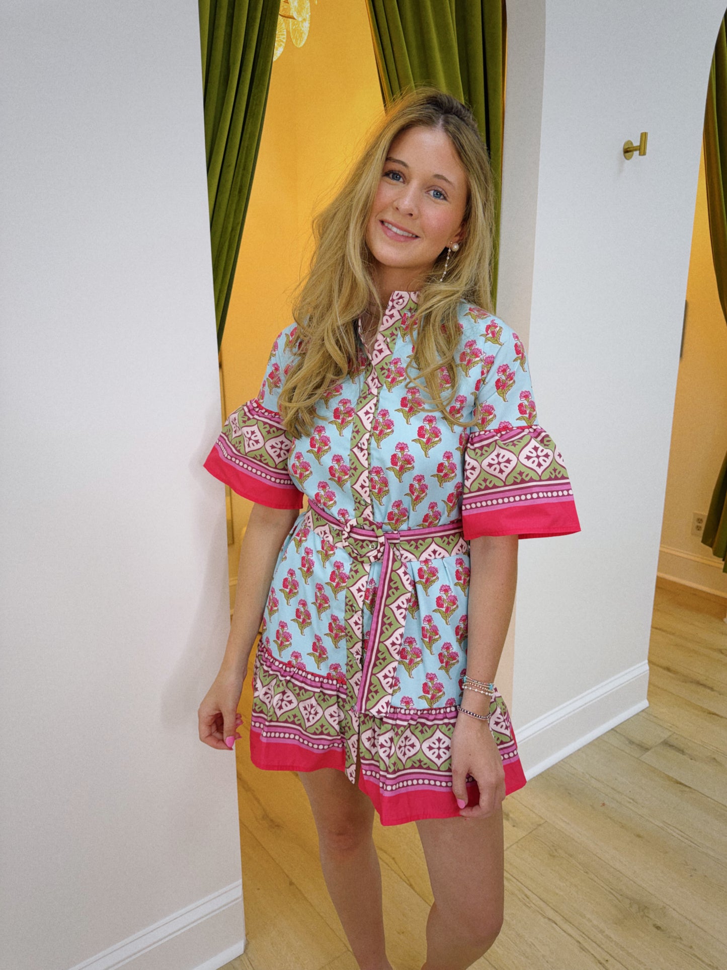 Petal Belt Mini Dress