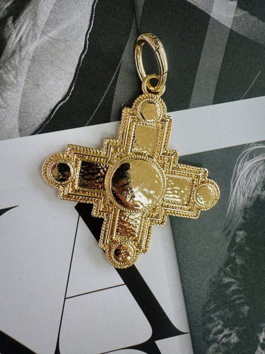 Byzantine Cross Metal Charm