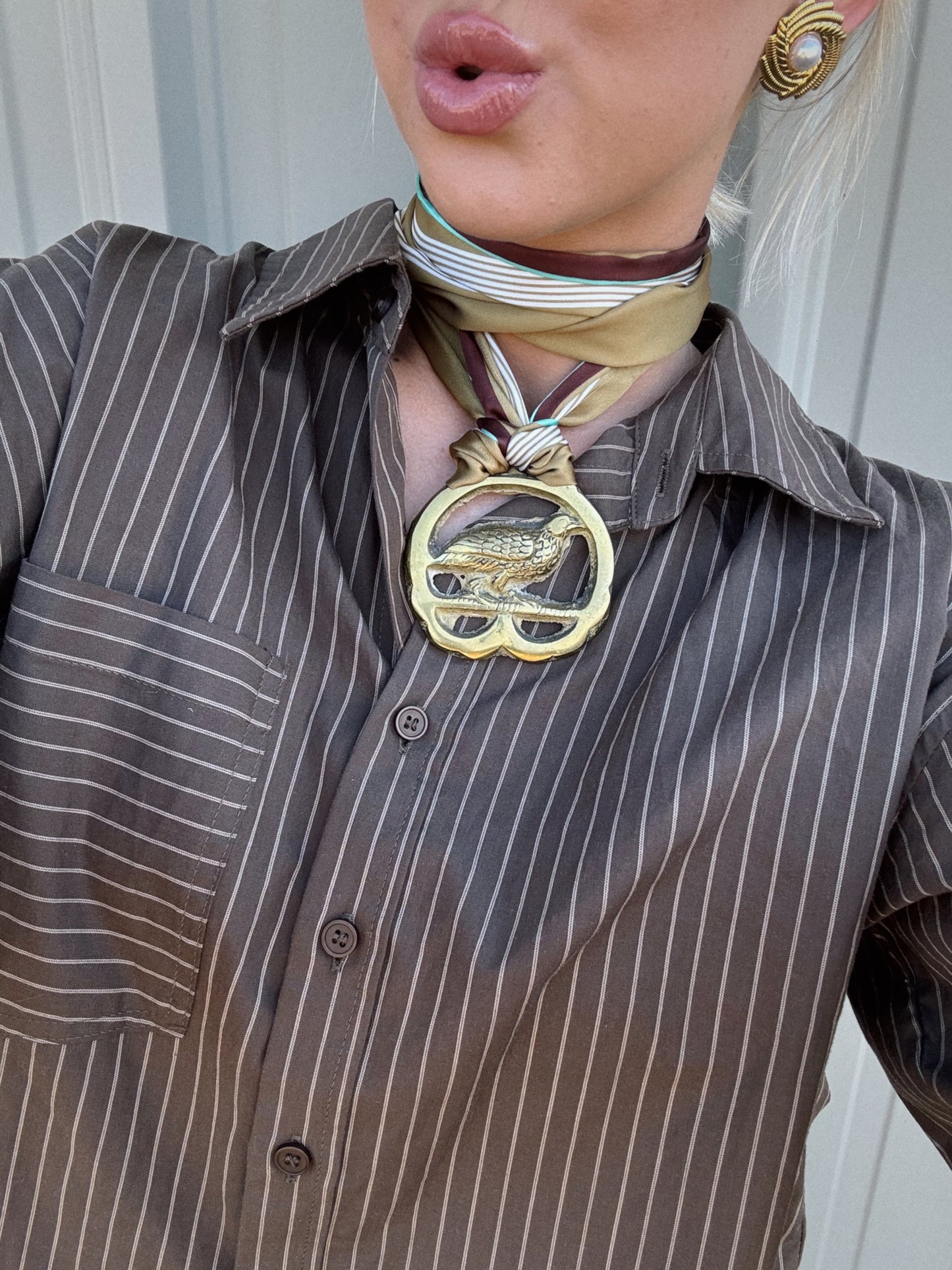 Fly High Vintage Pendant Scarf Necklace