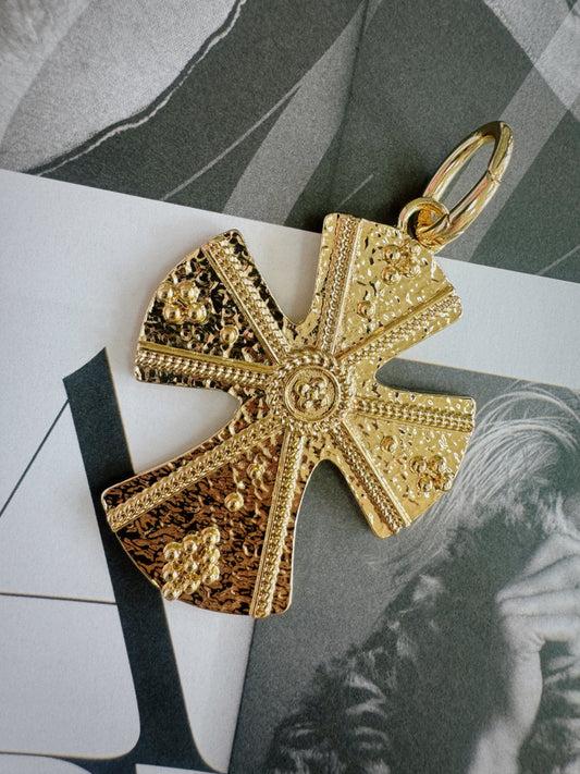 Textured Byzantine Cross Pendant