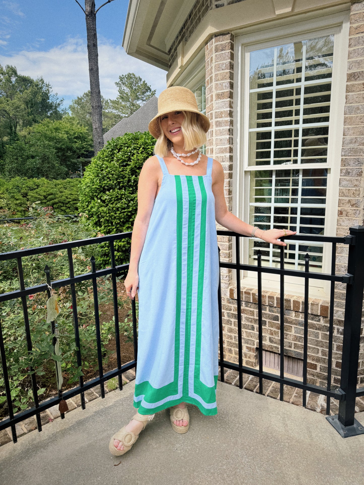 Stripe Shift Midi - Blue & Green