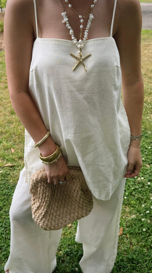 Woven Straw Clutch