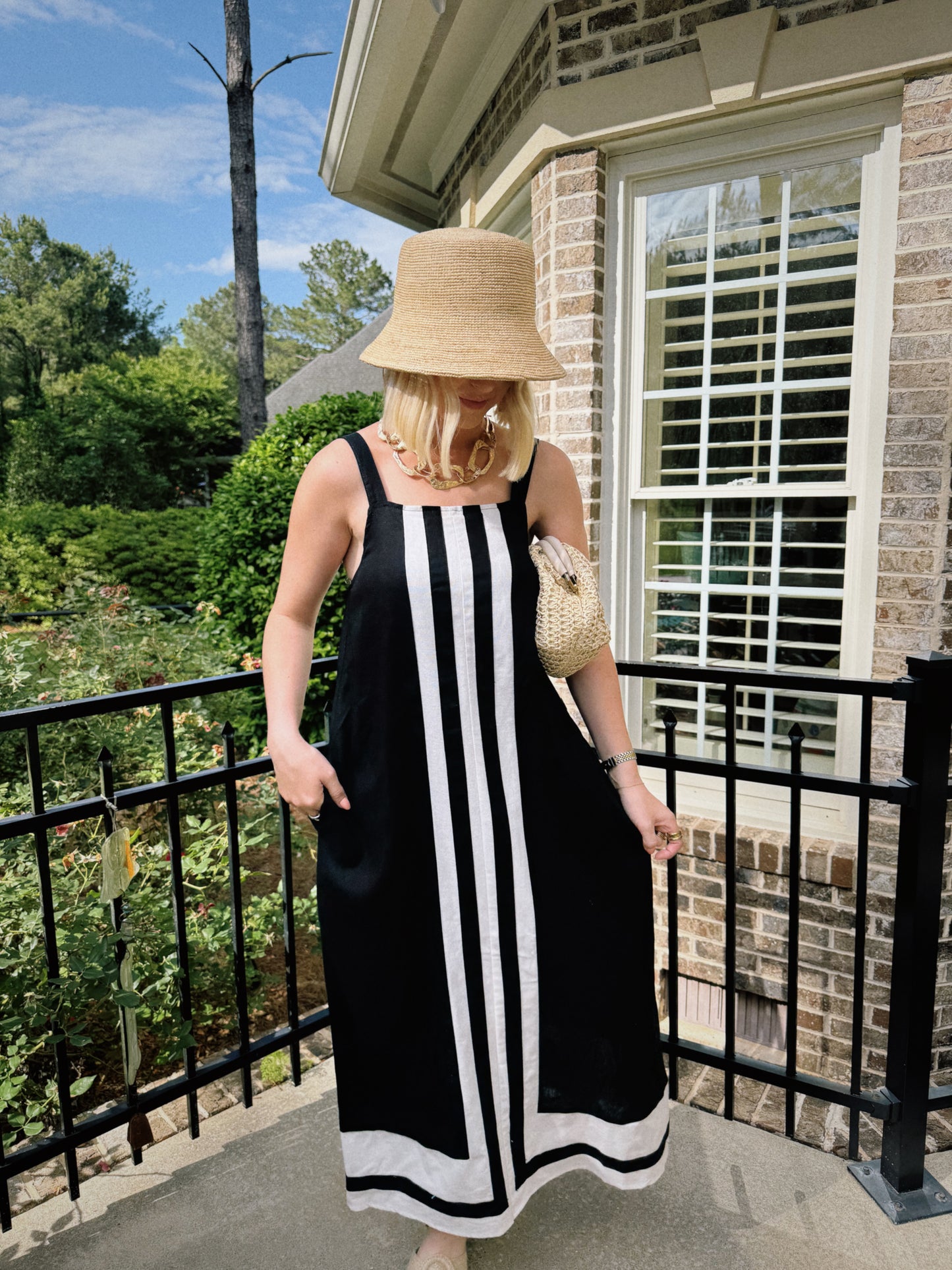 Stripe Shift Midi - Black & Tan