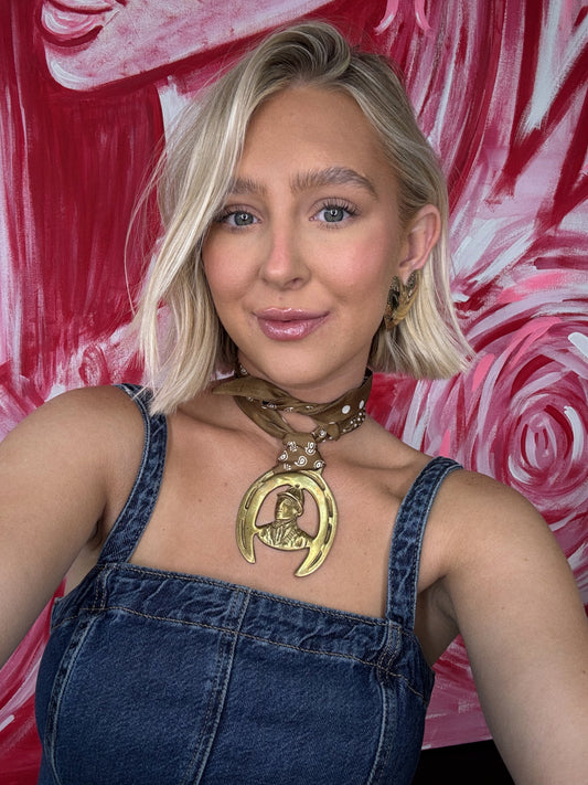 Golden Rider Scarf Necklace