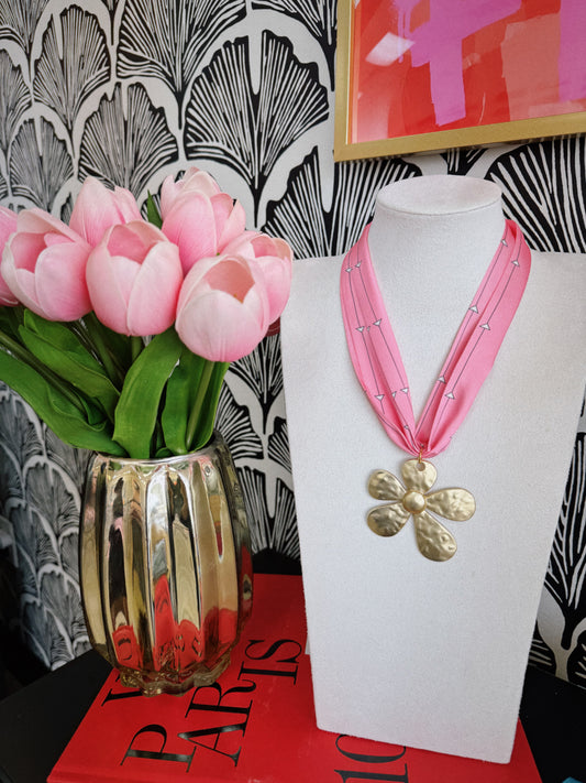 Flower Power Scarf Necklace