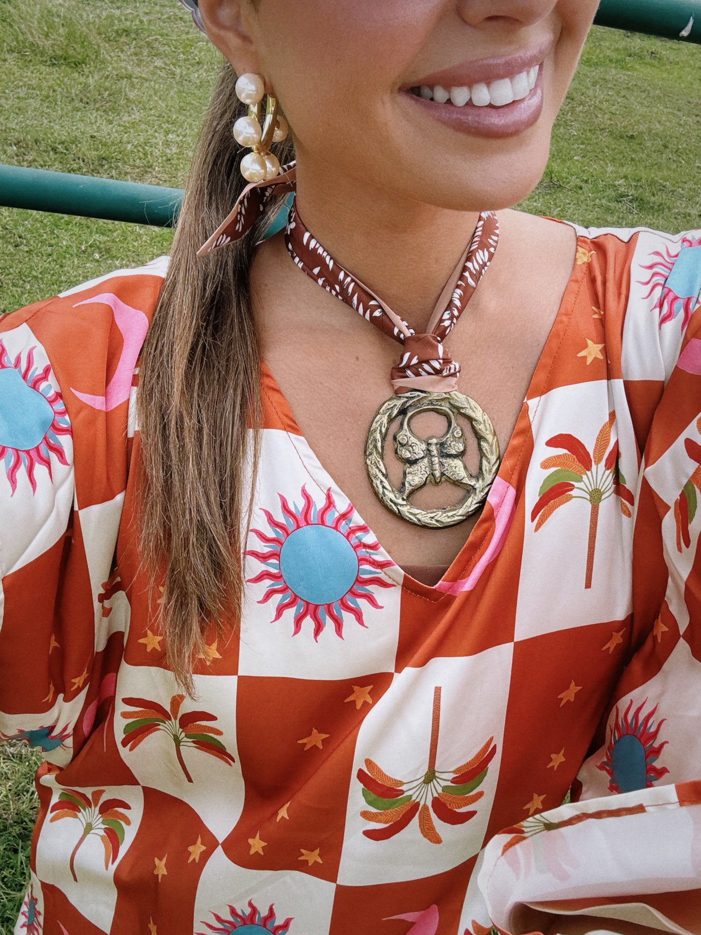 Butterfly Dreams Vintage Pendant Scarf Necklace